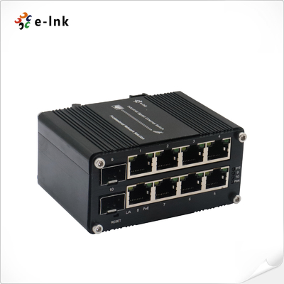 มินิ อินดัสเตรเลียร์ แมเนจด์ 8-Port 10/100/1000T 802.3at PoE + 2-Port 100/1000X SFP Ethernet Switch