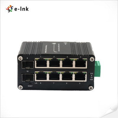 มินิ อินดัสเตรล แมนเจด 8-โปร์ 10/100/1000T + 2-โปร์ 100/1000X SFP Ethernet Switch