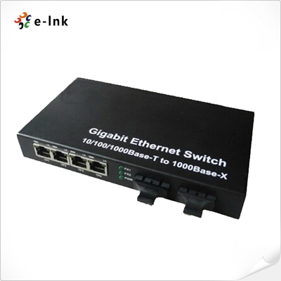 10/100/1000M เครื่องแปลงสื่อ 4-TX + 2-FX ((SC) Port Fiber Switch