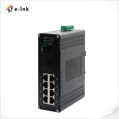 อุตสาหกรรม 8-Port 10/100/1000T 802.3bt PoE + 1-Port 100/1000Base-X Ethernet Switch