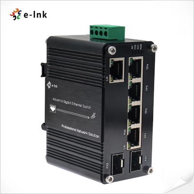 อุตสาหกรรม 4-Port 10/100/1000T 802.3bt 90W PoE + 1-Port 10/100/1000T + 2-Port 100/1000X SFP Gigabit Ethernet Switch