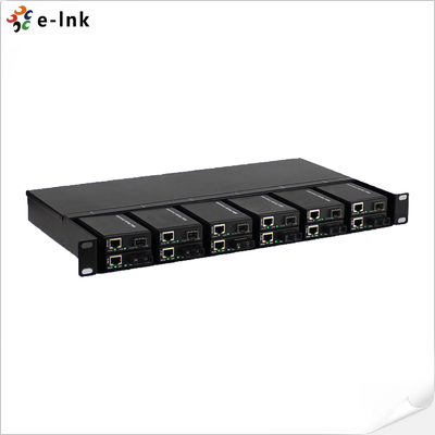 1U 12 สล็อต มินิ ไฟเบอร์สื่อแปลง Rack
