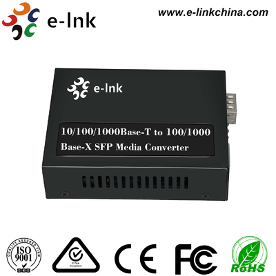 เครื่องแปลงสื่อ 10/100/1000BASE-T เป็น 100/1000BASE-X SFP พร้อมไฟฟ้า 48VDC