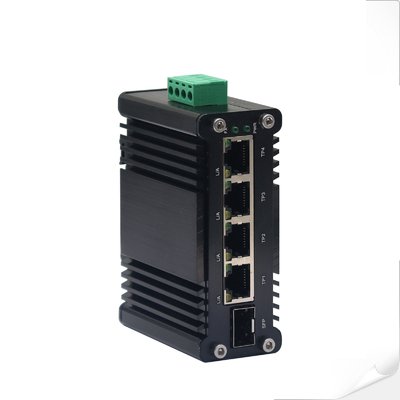 มินิ อินดัสเตรล 4-Port 10/100/1000T + 1-Port 100/1000X SFP Gigabit Ethernet Switch