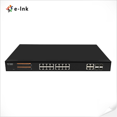 การจัดการ 16-Port 10/100/1000T 802.3at PoE + 4-Port 100/1000 SFP Combo Ethernet Switch