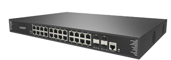 สวิตช์ L3 จัดการ 24 พอร์ต 10/100/1000T 802.3at PoE + 4 พอร์ต 10G SFP+