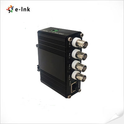 DIN-Rail Receiver ของ 4-port Coax ไป 1-port 10/100Base-TX DIN-Rail Ethernet Switch พร้อม PoC