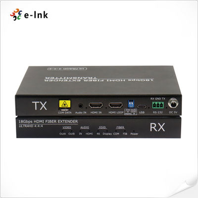 4K@60Hz 4:44 เครื่องขยายสายไฟเบอร์ออฟติก ออดิโอ-วีดีโอ