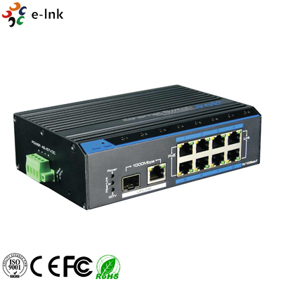 อุตสาหกรรม 8 พอร์ต PoE (250M) สวิตช์ Fast Ethernet