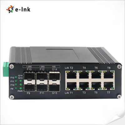 อุตสาหกรรม L2+ 8-Port 10/100/1000T + 4-Port 1G SFP + 2-Port 10G SFP+ การจัดการ Ethernet Switch
