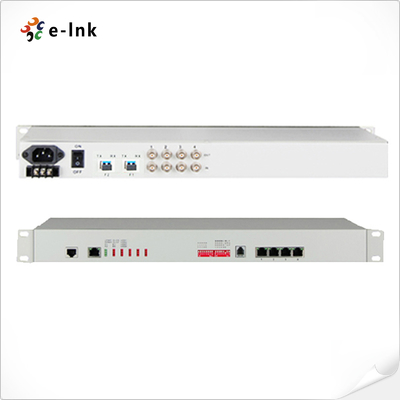 มัลติเพล็กเซอร์ 4E1 + 4GE 1+1 ไฟเบอร์ PDH