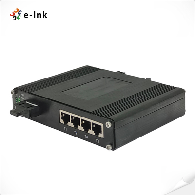 อุตสาหกรรม 4-Port 10/100/1000T 802.3bt PoE + 1-Port 100/1000BASE-X Ethernet Switch พร้อม SFP, SC, FC, ST ทางเลือก