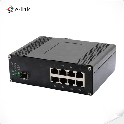 อุตสาหกรรม 8-Port 10/100/1000T 802.3at PoE + 1-Port 100/1000Base-X Ethernet Switch
