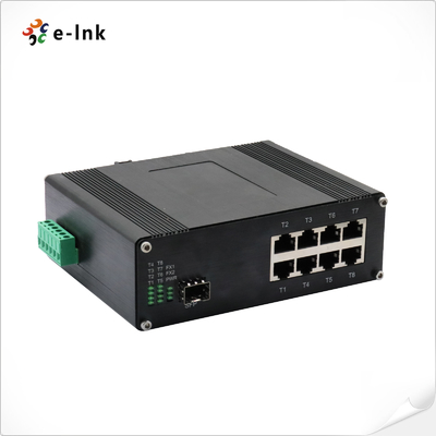 อุตสาหกรรม 8-Port 10/100/1000T 802.3bt PoE + 1-Port 100/1000Base-X Ethernet Switch รองรับ Full/Half-duplex การเจรจาอัตโนมัติ Auto MDI/MDIX
