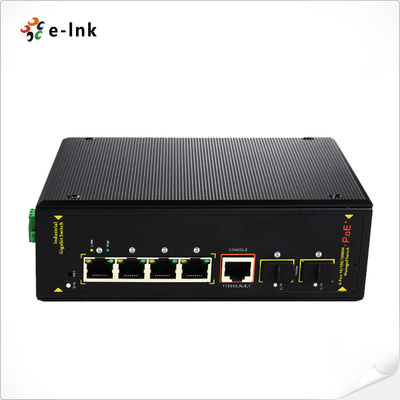 ไม่จัดการอุตสาหกรรม 4-port 10/100/1000T UPoE (60W พลังงานสูง) + 2-port 1000X SFP Ethernet Switch