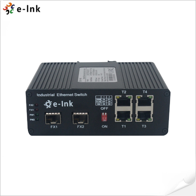 อุตสาหกรรม 4 ท่า 10/100/1000BASE-T + 2 ท่า 1000BASE-SFP 250m PoE Switch