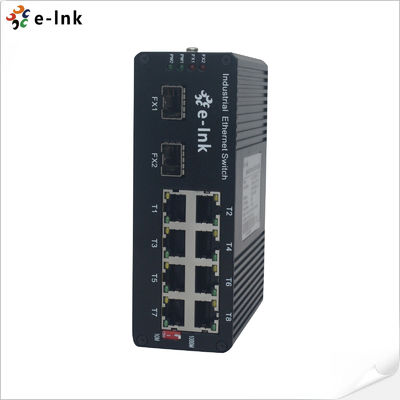 อุตสาหกรรม 8 ท่า 10/100/1000BASE-T + 2 ท่า 1000BASE-SFP 250m PoE Switch