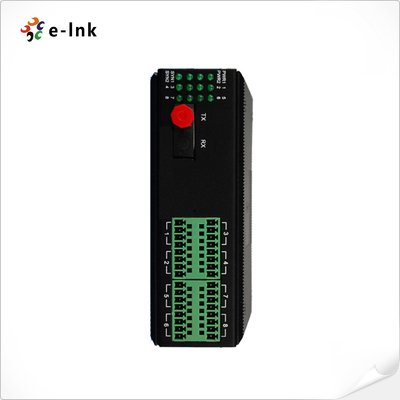 DIN-Rail อุตสาหกรรม 1 ~ 16Ch การปิดติดต่อผ่านเครื่องแปลงไฟเบอร์