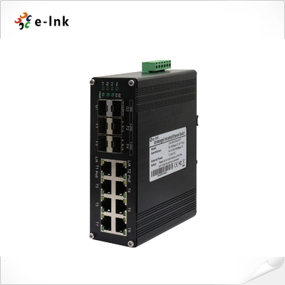 อุตสาหกรรม 8-Port 10/100/1000T 802.3at PoE + 4-Port 1G SFP + 2-Port 10G SFP+ Ethernet Switch