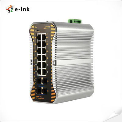 L2+ Industrial 12-Port 10/100/1000T (8-port 802.3at PoE) + 4-Port 10G SFP+ Managed PoE Switch
