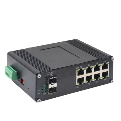 สวิตช์อีเธอร์เน็ตแบบจัดการ Industrial 8 พอร์ต 10/100/1000T + 2 พอร์ต 1000X SFP