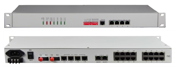 8/16-Ch FXO/FXS + 8-Ch E1 + 4-Ch 10/100M ETH + 4 ช่อง RS232/422/485 ไฟเบอร์มัลติเพล็กเซอร์