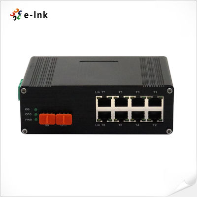 อุตสาหกรรม 8-Port 10/100/1000M/2.5G + 2-Port 1.25G/2.5G/10G SFP+ การจัดการ Ethernet สวิตช์
