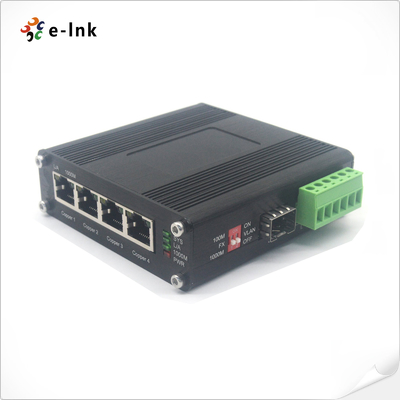 อุตสาหกรรม 4-port 10/100/1000Base-T + 1-port 100/1000Base-X SFP Ethernet Switch ด้วย 110 ~ 230VAC input