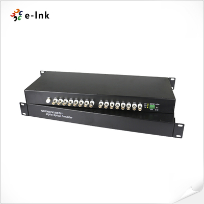 เครื่องส่งและรับสัญญาณวิดีโอ HD 16 ช่องผ่านใยแก้วนำแสง รองรับ HD-AHD/CVI/TVI ความละเอียดสูงสุด 720P, 1080P