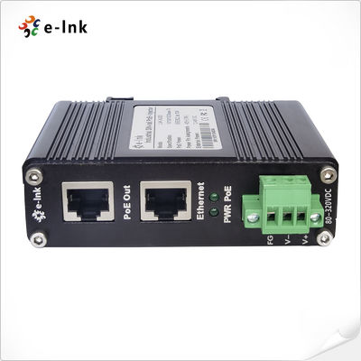 อินพุตไฟ DC 80~320VDC Industrial Gigabit PoE+ Injector พร้อม IEEE 802.3af/at compliant, รองรับเอาต์พุตเต็ม 30 วัตต์