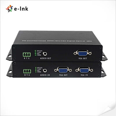 USB VGA KVM ไฟเบอร์ออปติก เอ็กซ์เทนเดอร์ 10km 1080P RS232 การส่งเสียง