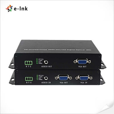 VGA Fiber Optic Extender 1080P KVM RS232 ออดิโอ 10 กม.