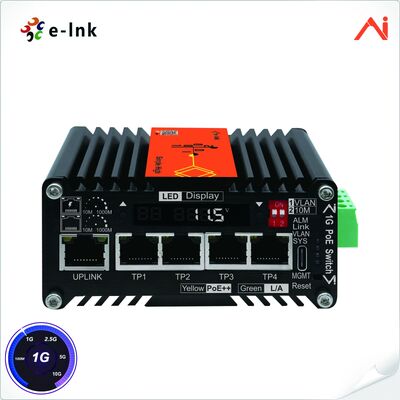 quality 4-Port 10/100/1000Base-T IEEE802.3at PoE+ 30W ถึง 1-Port 10/100/1000Base-T Uplink Mini Industrial AI Smart Managed PoE+ Ethernet Switch พร้อมระบบเพิ่มแรงดันไฟฟ้า factory