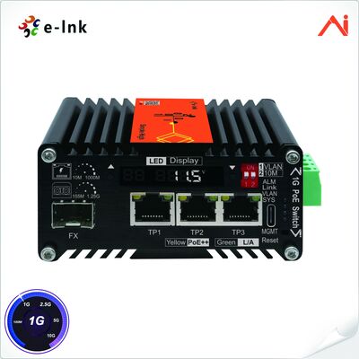 quality สวิตช์ PoE++ Ethernet อุตสาหกรรมขนาดเล็กอัจฉริยะแบบจัดการได้ 3 พอร์ต 10/100/1000Base-T IEEE802.3bt PoE++ 90W ไปยัง 1 พอร์ต 100/1000BASE-X พร้อมตัวเพิ่มแรงดันไฟฟ้า factory